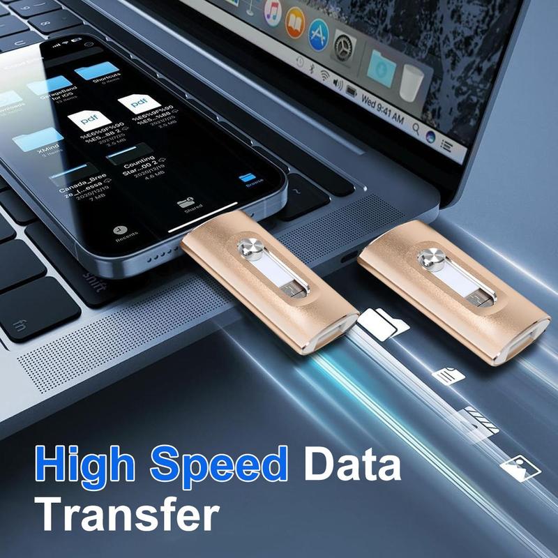 3-in-1 Photo Stick | Free Up Phone Space, Backup Photos/Videos to USB Drive for iPhone, Android, PC