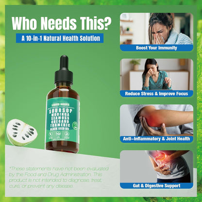 100% Organic 10-in-1 Soursop Extract Drops