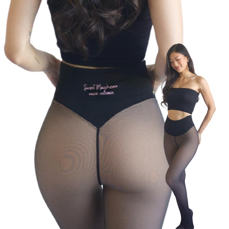 UPGRADED: Magic Fleece-Lined Leggings with Compression Waist & One-Seam Design | XXS-3XL in 4 Shades