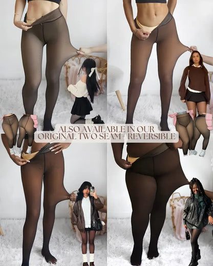 UPGRADED: Magic Fleece-Lined Leggings with Compression Waist & One-Seam Design | XXS-3XL in 4 Shades