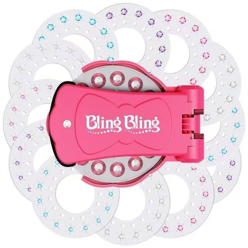Glitter Diamond Styling Tools Hair Gemstone Styling Set + 180 colorful gemstones , No Heat Required Hair Styling Accessories